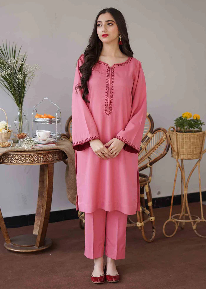 AISLING 3PC Dhanak suit with Embroidered Shawll