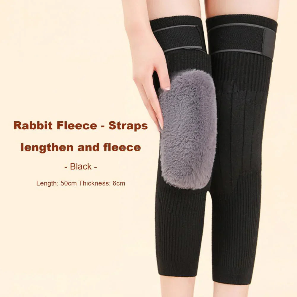 2 Pcs ADJUSTABL WOOL KNEE WARMERS PADS WITH STRAP