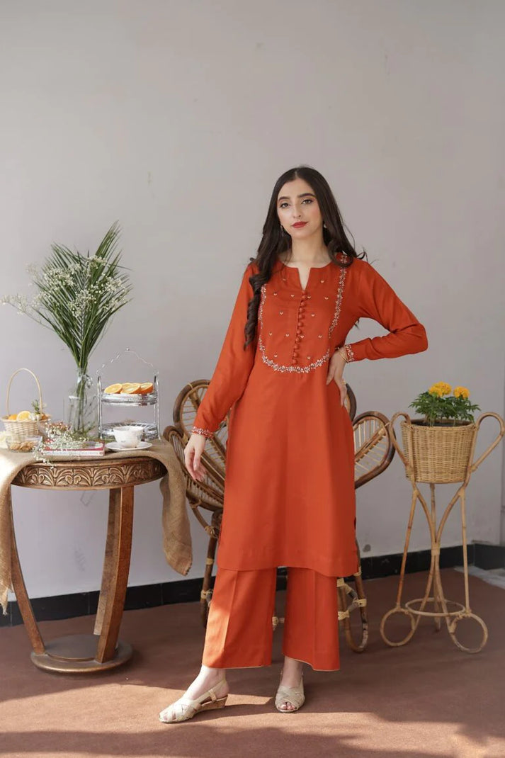 AISLING 3PC Dhanak suit with Wool Shawll