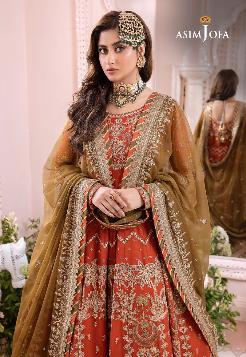 Asim jofa Complete chiffon frock Heavy Front Embroidered &nbsp;body with Heavy handwork