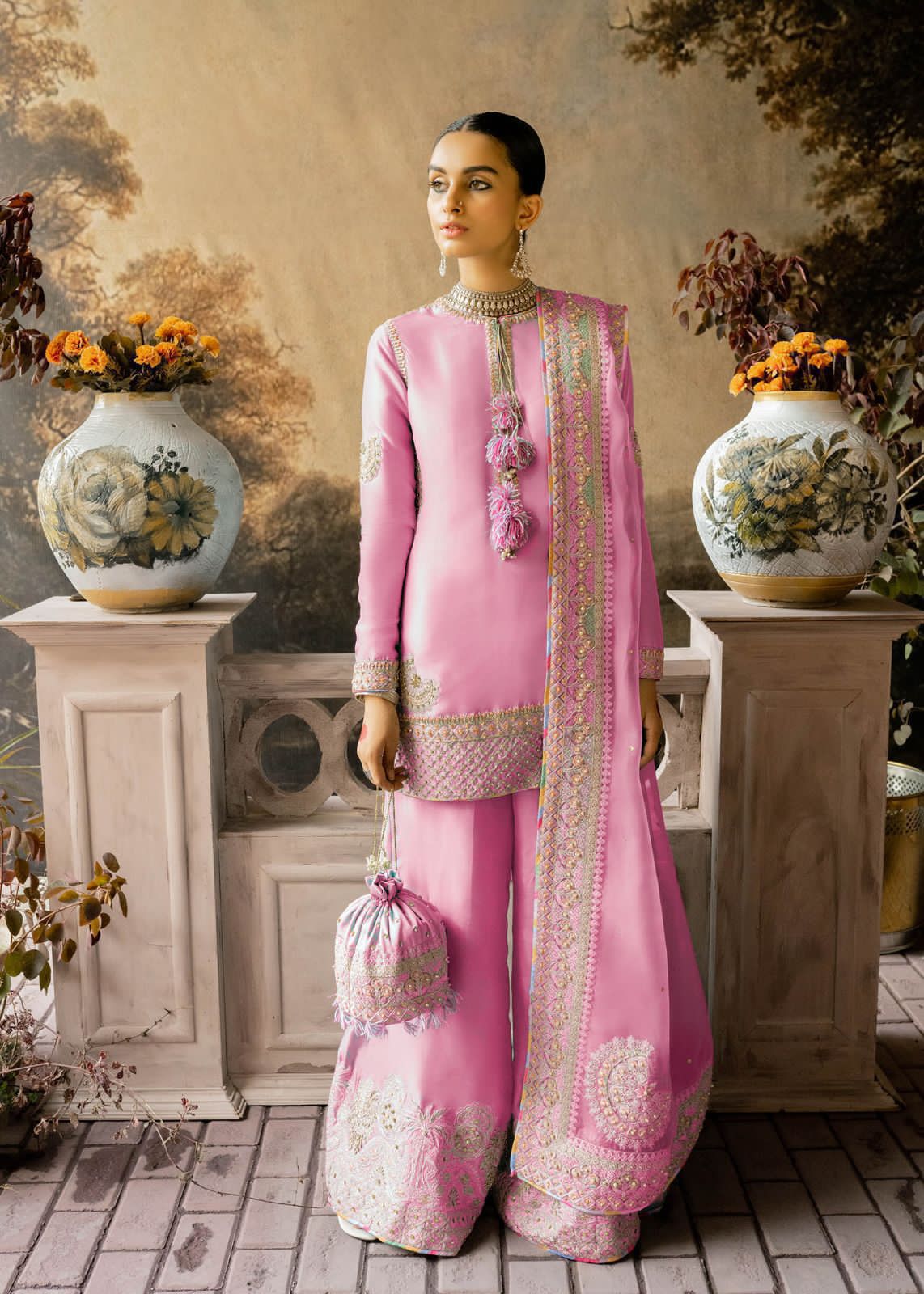 LAAM Unstitch Embroidered On Fabric ORGANZA Suit