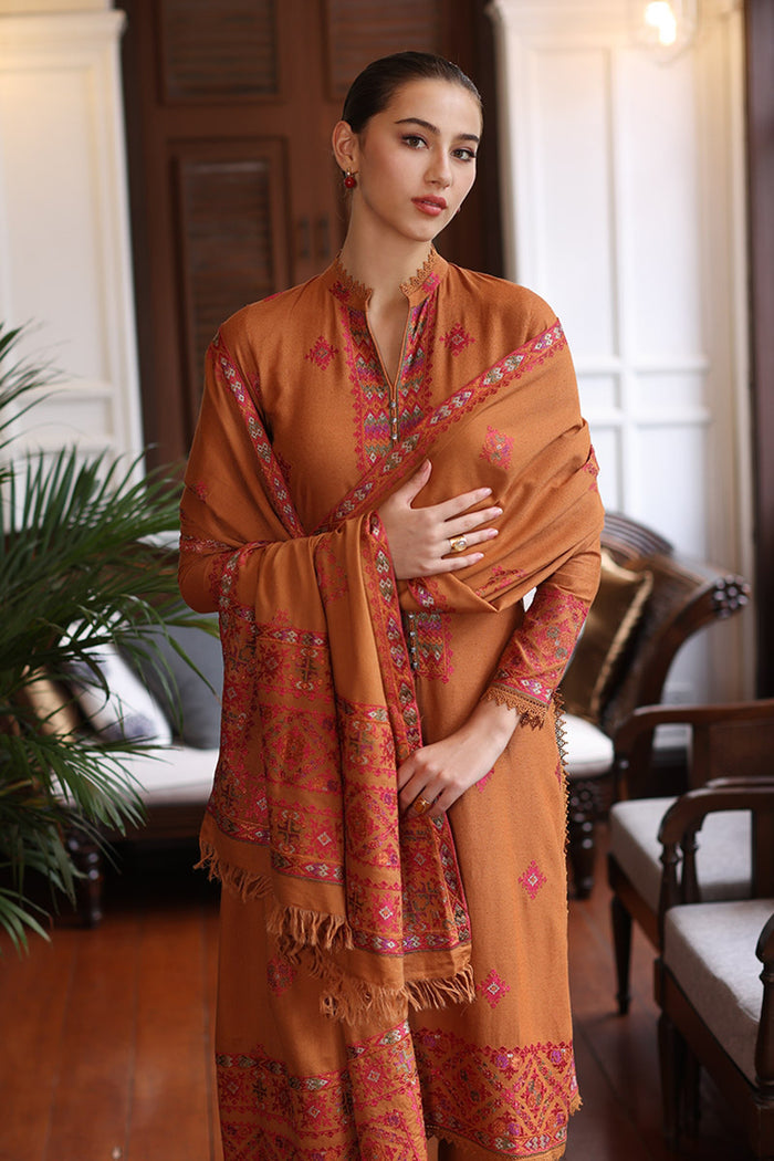 Bareeze 3PC Embroidered Dhanak with Embroidered Shawl